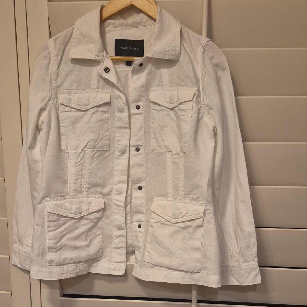 Banana Republic White Utility Jacket